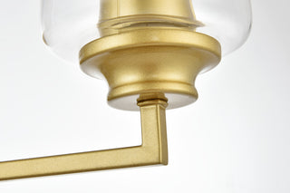 3 Light Brass And Clear Bath Sconce