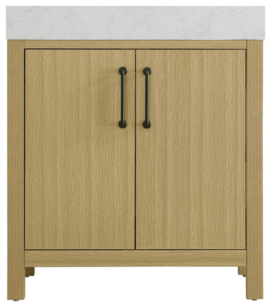 Home Living 30" Single Bathroom Vanity, Honey Brown