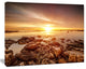 Beautiful Sunset Over Rocky Beach, Large Seashore Canvas Art Print, 40"x30"