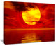 "Golden Sun Sinking in Red Waters" Seashore Canvas Print, 20"x12"