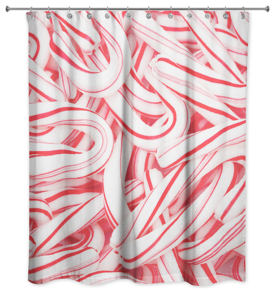 Bold Candy Canes 71x74 Shower Curtain