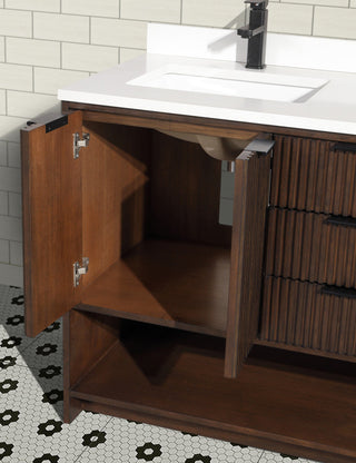 Ari Kitchen and Bath San Diego Bath Vanity, Walnut, 55", Double, Freestanding