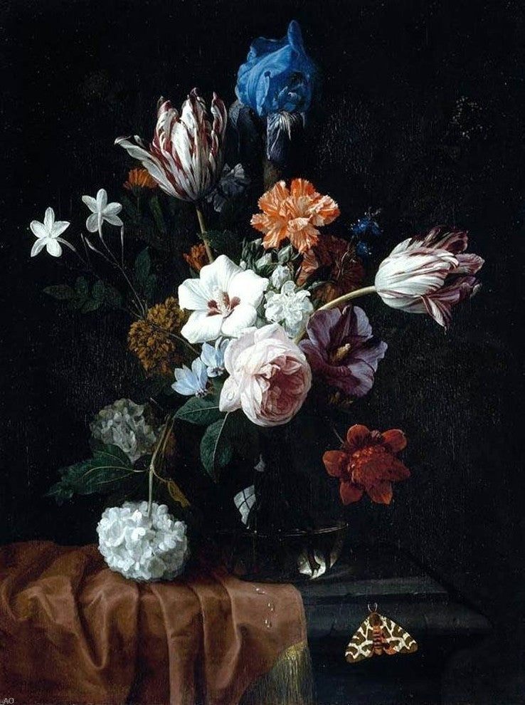 Nicolaes Van Veerendael Flower Still-Life, Gallery Wrapped Canvas, 21"x28"