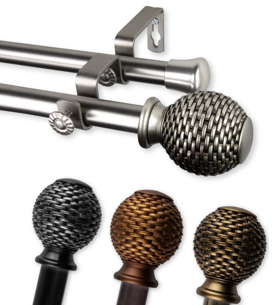 Vanna 13/16" Double Curtain Rod Cocoa