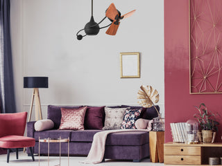 Brisa 2000 Rotational Ceiling Fan With Mahogany Blades, Matte Black