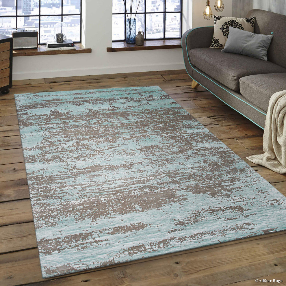 SILVER Contemporary Abstract Galaxy Area Rug