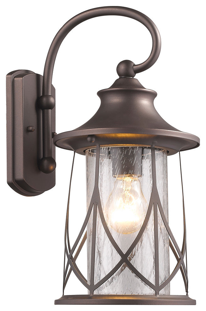 Marhaus 1-Light Rubbed Bronze Outdoor Wall Sconce 15" High