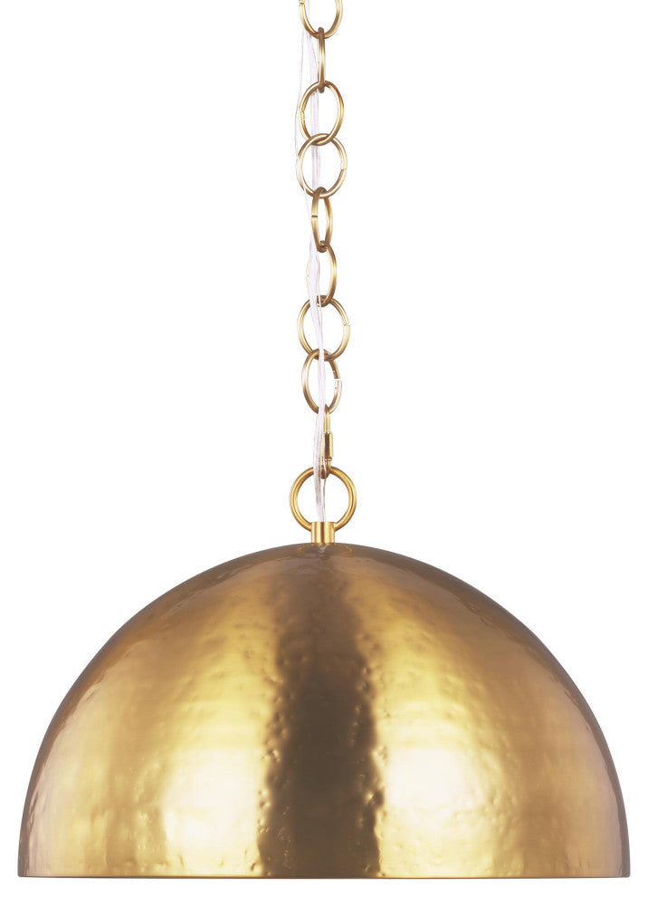 Whare Large Pendant, Burnished Brass