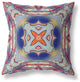 20" Red Blue Geo Tribal Suede Throw Pillow
