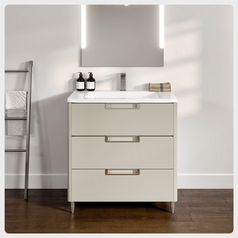 Marbella 40 in. Vanity in Fossil Gray and White Integrated Acrylic Countertop