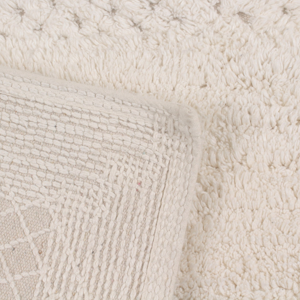 Classy Bath Rugs Set, 17"x24" Rectangle, Ivory