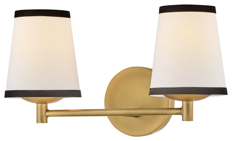 Hinkley Sonia Small Two Light Vanity, Lacquered Brass