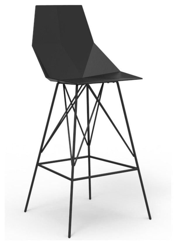 Vondom Faz Indoor/Outdoor Bar Stool, Black