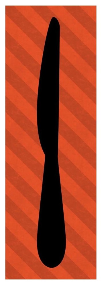 "Mealtime: Red Stripes - Knife" Digital Paper Print by BG.Studio, 14"x38"