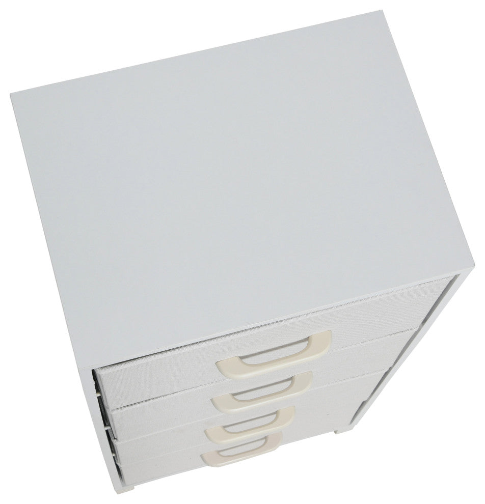 Dresser Tower Chest of Drawers Scandinavian White With 4 White Strorage Drawers