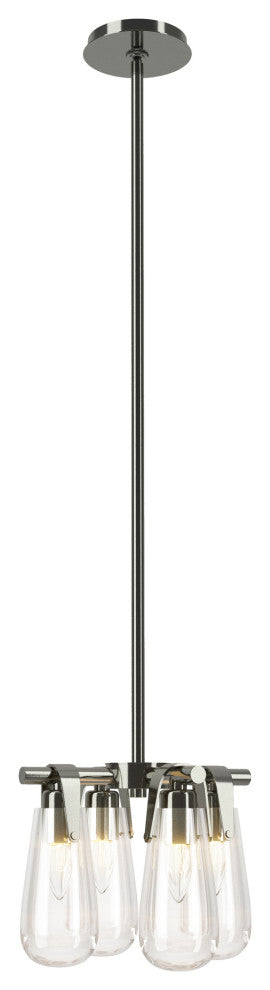 Eos Semi-Flush/Pendant, Sterling Finish, Clear Glass