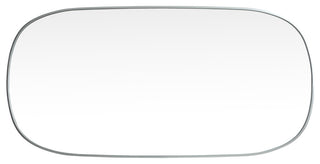 Home Living Metal Frame Oval Mirror 30x60 Inch, Silver