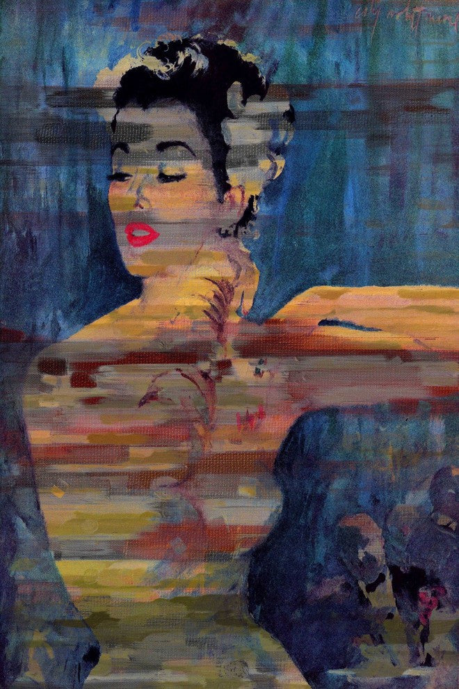"Bright Red Lips" Painting Print on Wrapped Canvas, 40x60