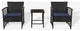 WestinTrends 3PC Outdoor Patio Rattan Wicker Seating Conversation Set, Black/Navy