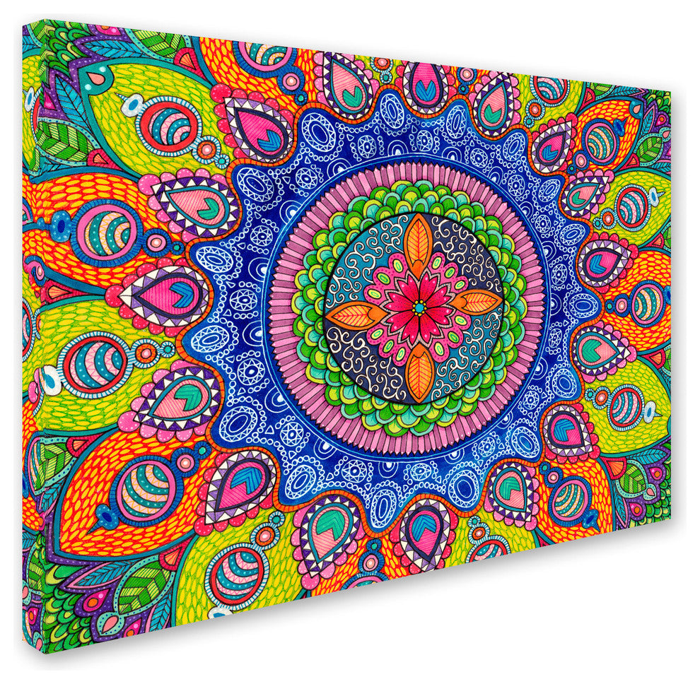 Hello Angel ''Mardi Gras Mandala'' Canvas Art, 24x18