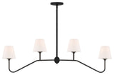 Keenan Four Light Chandelier in Black Forged
