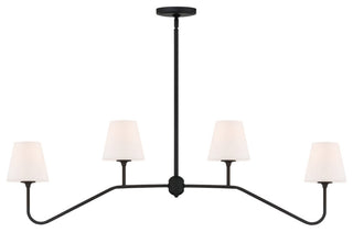 Keenan Four Light Chandelier in Black Forged