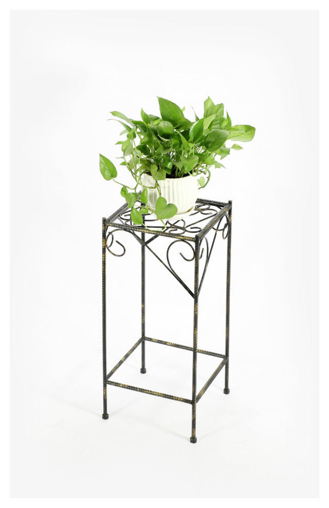 26.18" Large Celtic Clover Square Cast-Iron Plant Stand