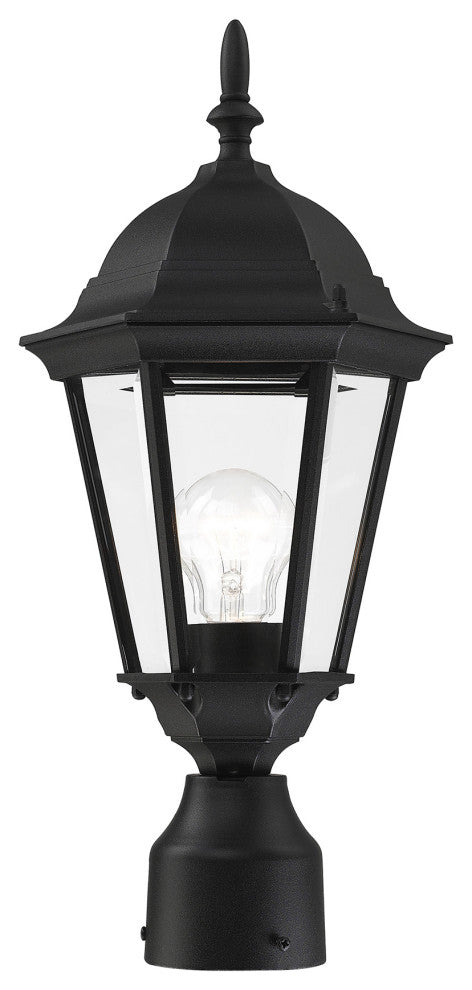 Textured Black Traditional, Historical, Outdoor Post Top Lantern
