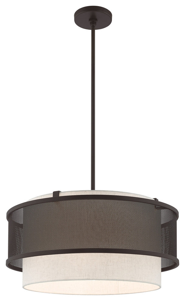 Livex Lighting Bronze 3 + 1 * Light Pendant Chandelier