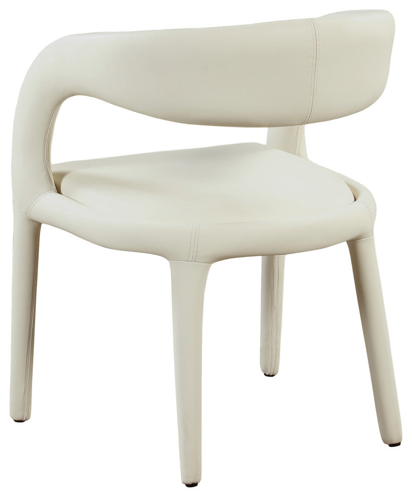Meridian Furniture Sylvester Faux Leather Dining Chair, Cream