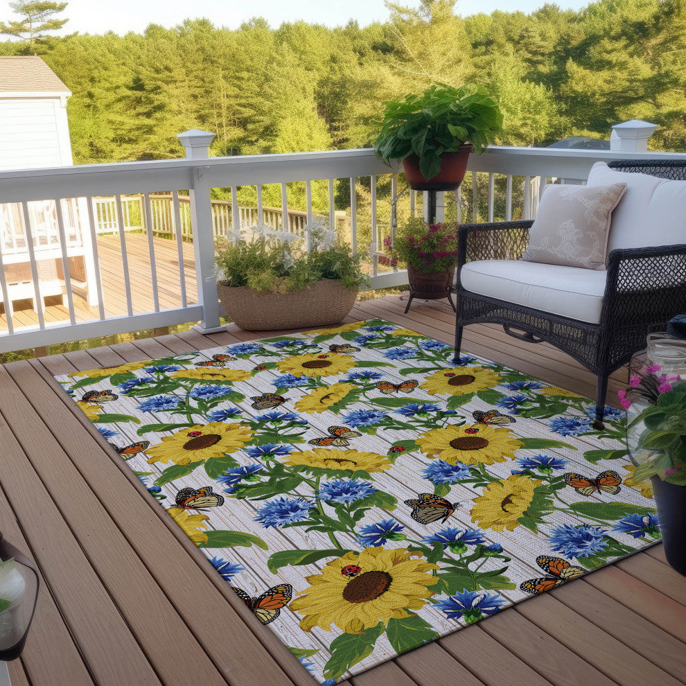 Indoor/Outdoor Kendall KE16 Putty Machine Washable 8' x 10' Rug