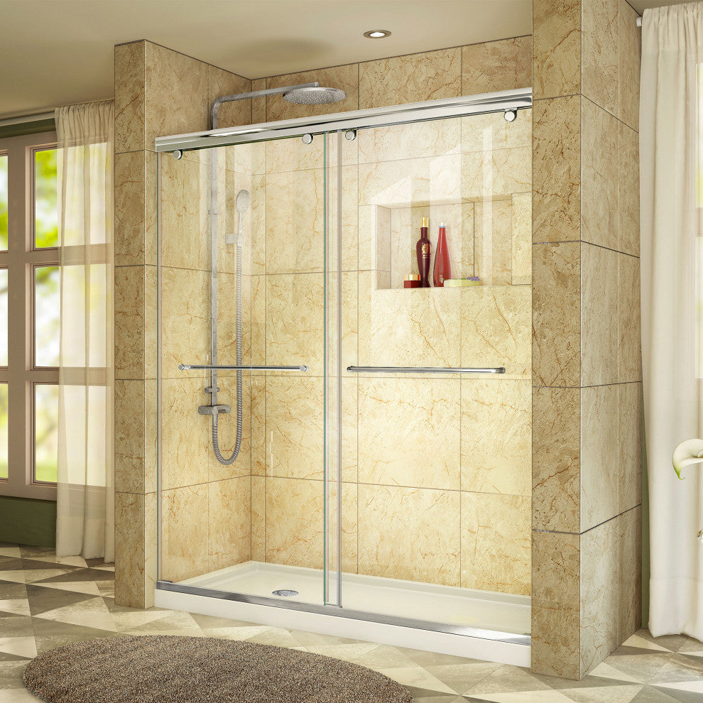 Charisma Bypass Sliding Shower Door 36"x60" Base, Chrome, Left Drain