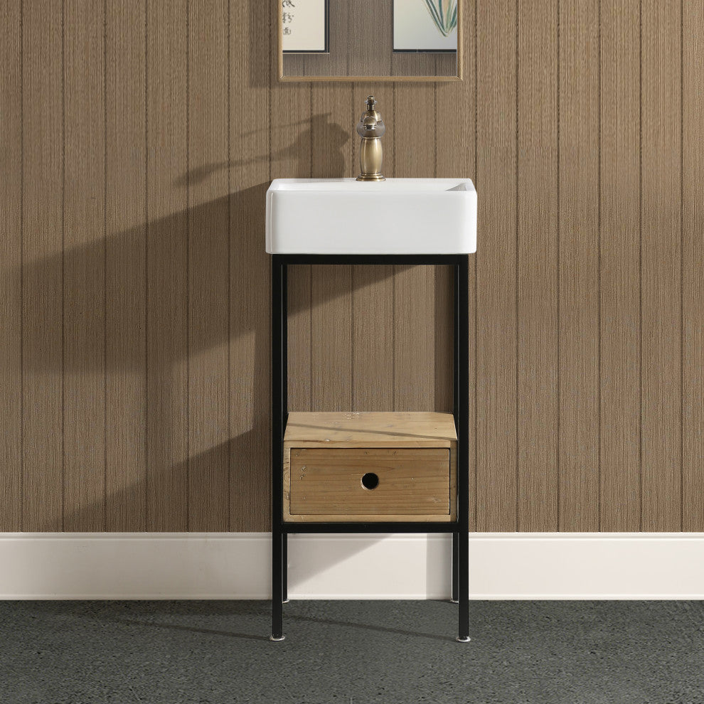 Cassidy Traditional Natural 16" Single Sink Vanity