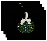 Mistletoe Me, Floral Print Placemat, Black (Set of 4), 18 x 14"