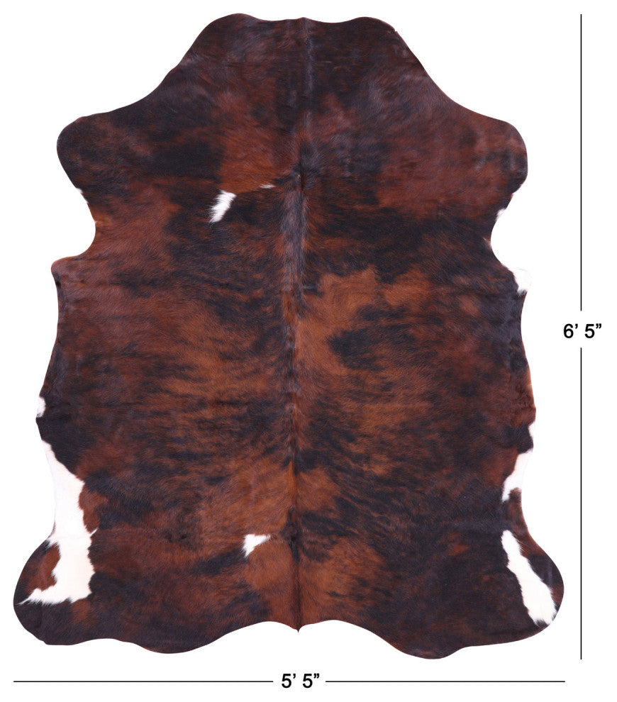 6' 5" X 5' 5" Natural Cowhide Rug C1802