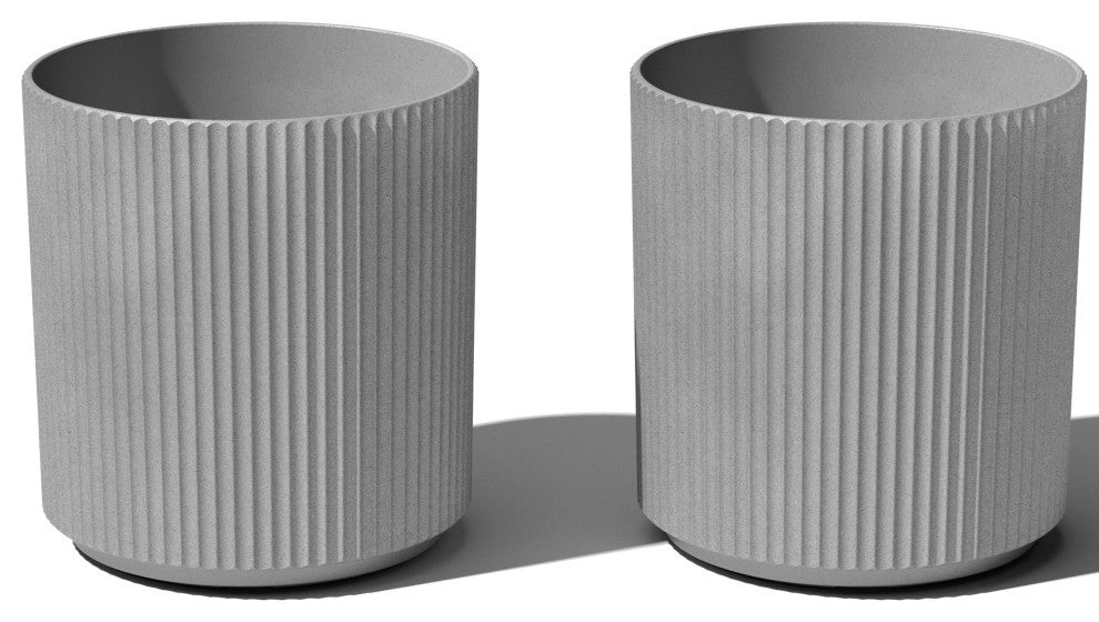 Veradek Demi Series Planter, Gray, 20", 2 Pack