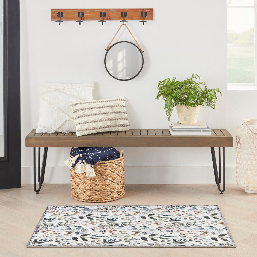 Nourison Nourison Washables 2' x 3' Ivory Multicolor Contemporary Indoor Rug