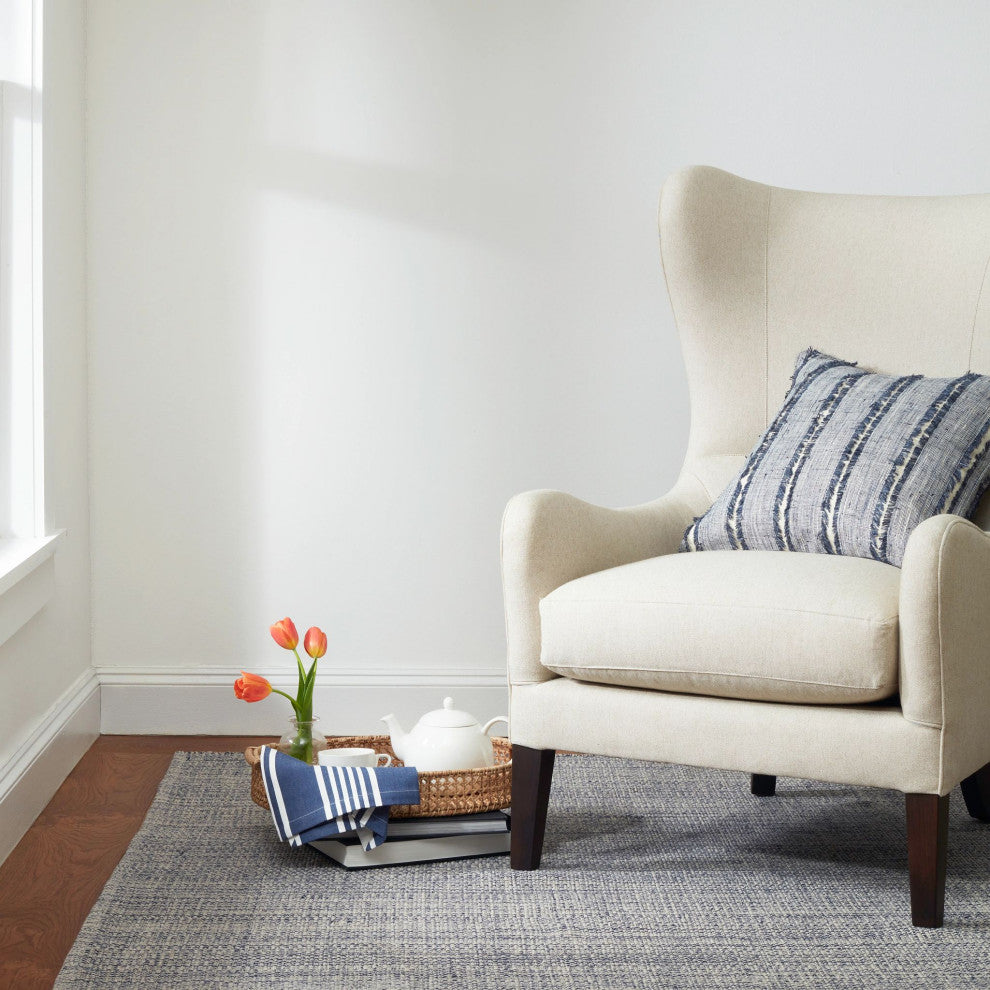 Dash & Albert Marled Indigo Handwoven Cotton Rug, Blue, 9' x 12'