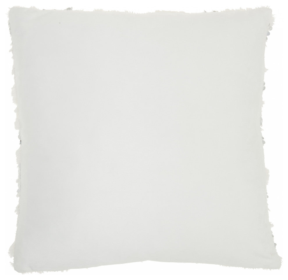 Sequined White  Accent Throw Pillow