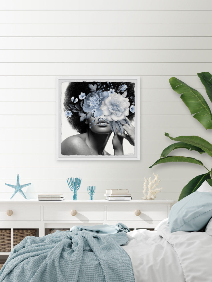 "Flower Mask" Framed Painting Print, 24x24