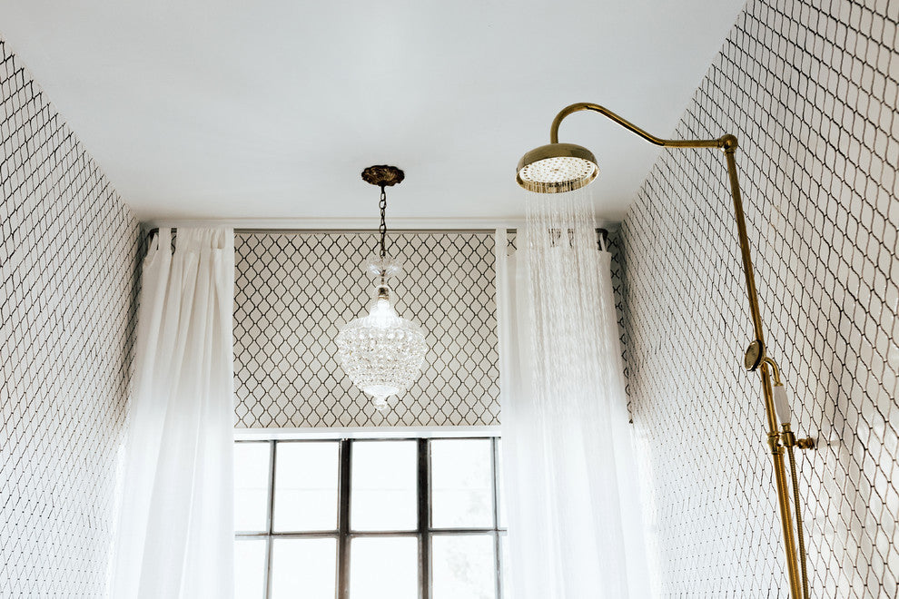 Kingston Brass Rain Drop Shower System, Polished Brass
