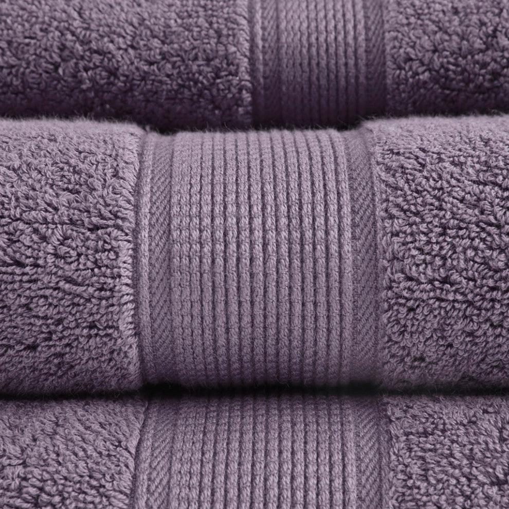 Madison Park Signature 800GSM Antibacterial 8-Piece Bathroom Towel Set, Purple