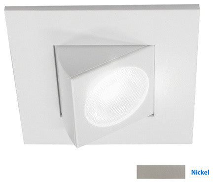 NICOR 2" Square Eyeball LED Downlight, Nickel