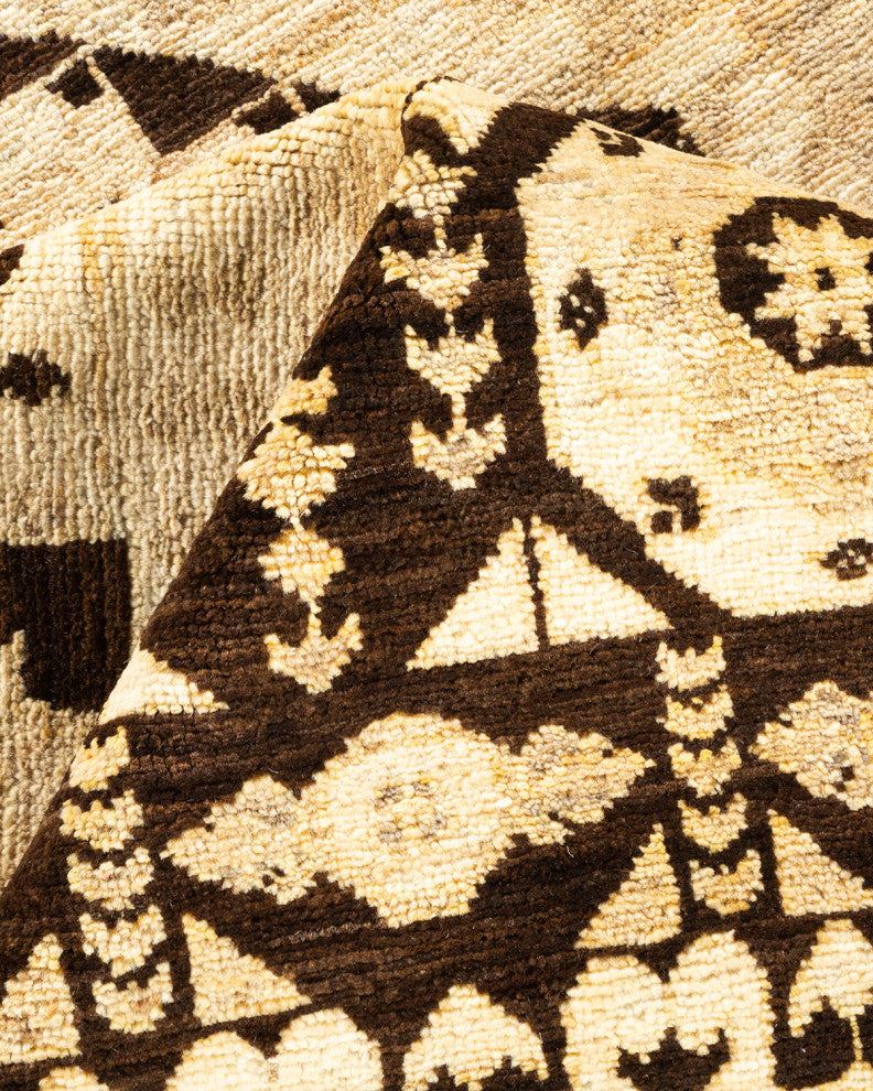 Eclectic, One-of-a-Kind Hand-Knotted Area Rug Brown, 8'8"x11'1"