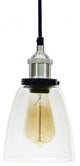 Black Nickel Glass Bell Shade Pendant Light