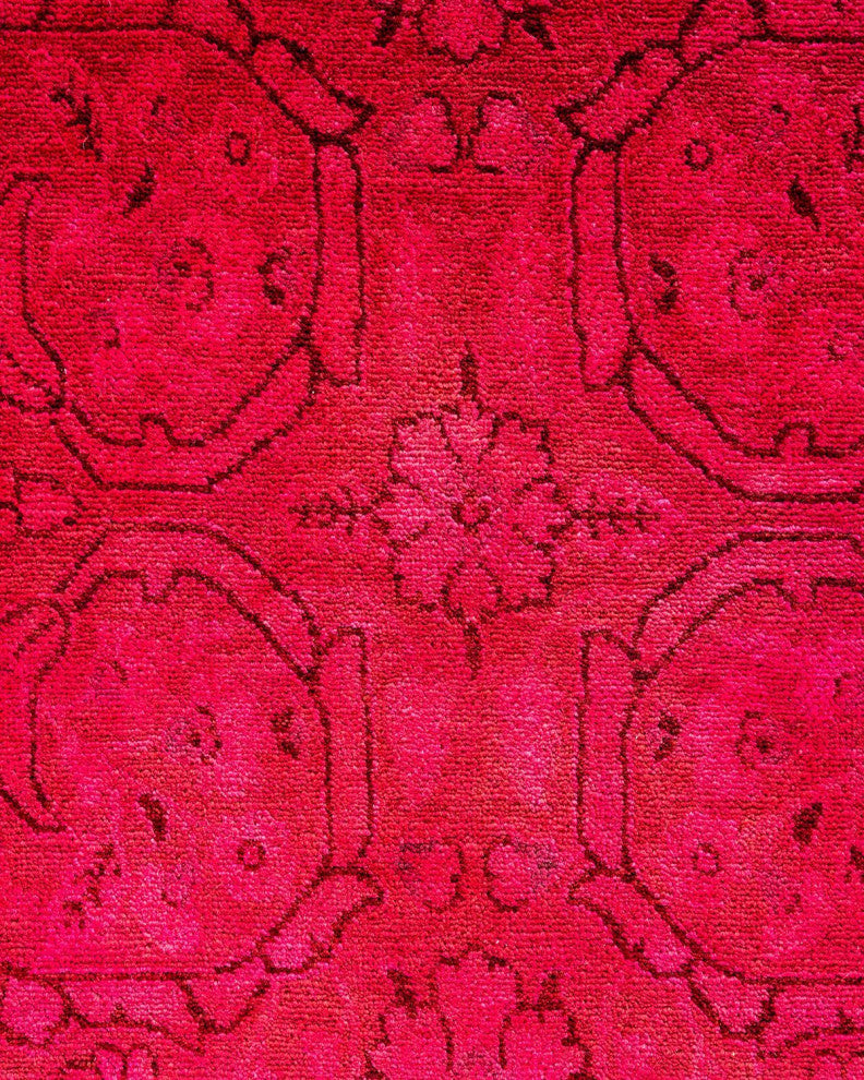 Overdyed, One-of-a-Kind Hand-Knotted Area Rug Pink, 6'2"x9'2"