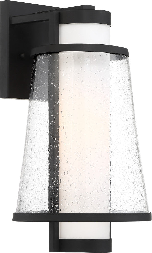 Nuvo Anau 1-Light Incandescent Matte Black Glass Wall Mount