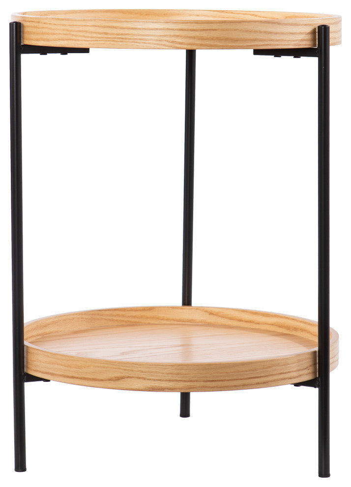 Vestal Round End Table, Natural