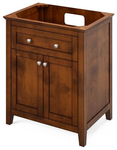 Chatham Traditional 30" Chocolate Single Sink Vanity, Steel Grey Cultured Marble
