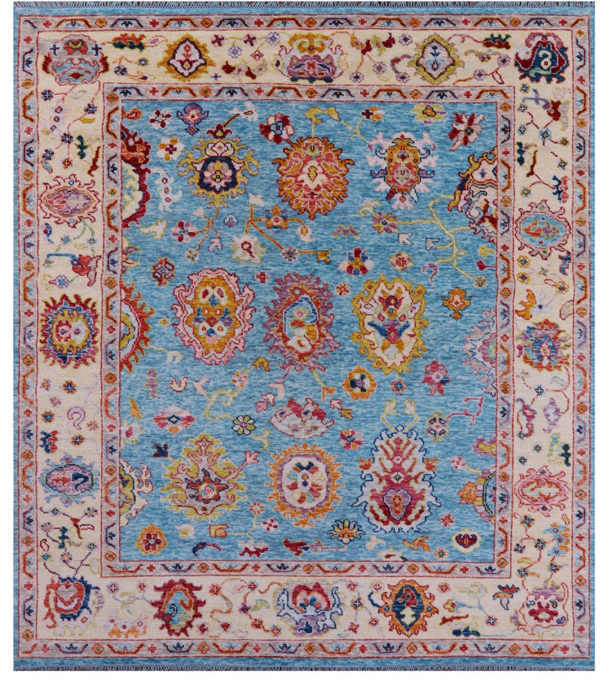 Turkish Oushak Hand Knotted Wool Rug 8' 3" X 9' 8" - Q16125